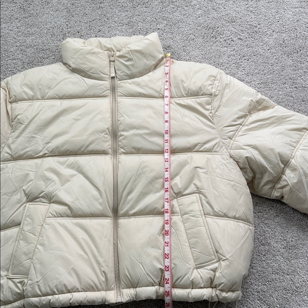 American Eagle Women’s Cream Puffer Cozy Jacket Full Zip Size XXL - Picture 6 of 7